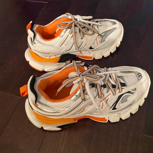 White & Orange Balenciaga Tracks Size 37 - Picture 2 of 2